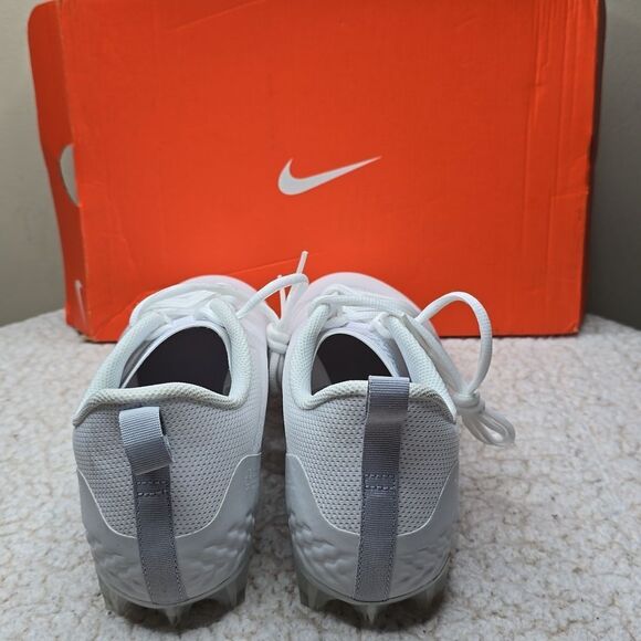 NIB Nike Men's Alpha Huarache8 Pro Lax Lacrosse Cleats Shoes White/Pure Platinum - Picture 4 of 11